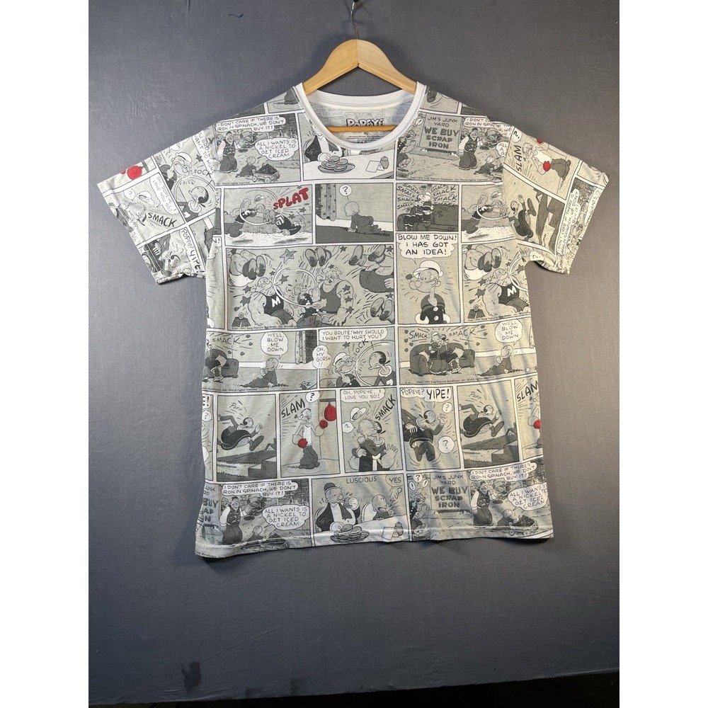 Popeye The Sailor Man Comic Strip All Over Print T-Shirt Mens XL - Picture 1 of 5